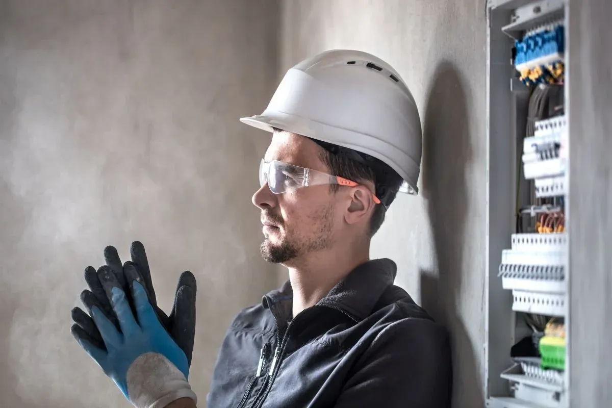 Local electrician in White Bear Lake, MN getting ready to work on an electrical panel